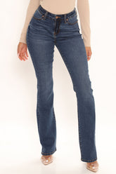 Jessie Mid Rise Bootcut Jeans - Dark Wash Ins Street